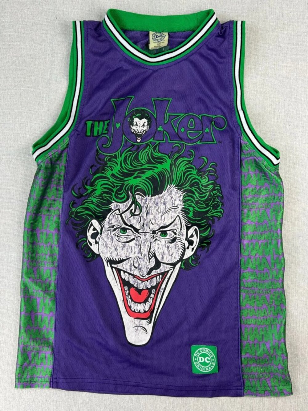 VTG DC Comics Originals Mens Purple Green The Joker Basketball Jersey Tank Top S